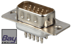 D-SUB Stecker, High Density, 15-polig, gerade mit Lötkelch