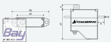 CHASERVO HV85 8,5mm HV Servo 8,9kg - F3K F5K RES-Segler schmale, dünne Flügel