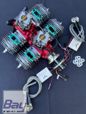HORNET Engine 165cc V2 4 Zylinder Benzin Motor mir Rot Eloxiertem Kurbelgehäse incl. Elektronischer Zündung