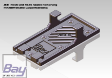 Jeti REX6 und REX6 Assist Empfängerhalterung mit Servokabel Zugentlastung