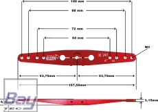 Kuza Servohebel 2-Arm Hitec 24T 100/88/72/ 60mm 4" M3 Heavy Duty V2 Aluminium
