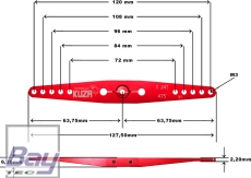 Kuza Servohebel 2-Arm Hitec 24T 120/108/96/84 72mm 4.75" M3 Heavy Duty V2 Aluminium