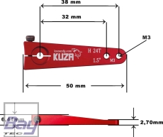 Kuza Servohebel 1-Arm Hitec 24T 38/32mm 1.5" M3 Heavy Duty V2 Aluminium