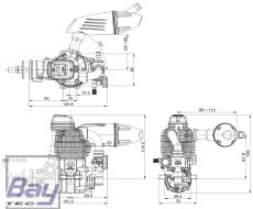 O.S. GF30 II 30cc 4-Stroke Gasoline Engine w. Silencer