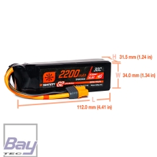 SPEKTRUM 14.8V 2200mAh 4S 30C Smart G2 LiPo Akku: IC3