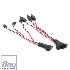 MPX 8Pin Vergoldete Stecker / Buchse 1 paar incl. 3 Servo Kabel und Stecker an jeder Seite