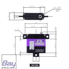 AGF-RC A23CHR Flächen Servo HV - 10mm 23g / 7kg/cm / Titan Getriebe