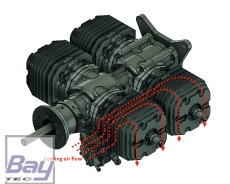 HORNET Engine 165cc V2 4 Zylinder Benzin Motor incl. Elektronischer Zündung