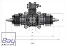 DLE60 60ccm Boxer Benzin Motor incl. Elektronischer Zündung