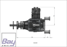DLE60 60ccm Boxer Benzin Motor incl. Elektronischer Zündung