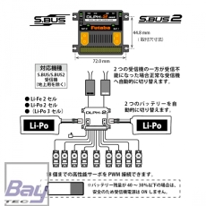 Futaba Akku Weiche DLPH-2 V2 - Dual-Link S.Bus Decoder Dual Batteries & Dual RX