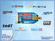 SM-Modellbau MicroVario - Echt winzig! Und trotzdem ist das MicroVario ein vollwertiges TEK Vario mit hochwertigen Drucksensoren und einem dreiachsigen Beschleunigungssensor. Volle Unterstützung für die Telemetrie von Jeti Duplex, Multiplex M-Link, Graupn