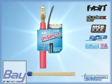 UniSens-E 140A 4 mm Goldstecker Telemetrie Mehrfachsensor - Spannung / Strom / Leistung / Kapazität / Energie / Brushless Drehzahl / Höhe / Vario