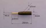 CFK Kugelgelenkadapter für Carbonrohr 4mm M2,5 (VE 4Stk. + Schlüssel)
