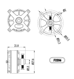 Volta Brushless Motor X2206/1400 - 27g - 1400KV