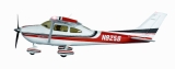 FMS Big Scale Cessna 182 Trainer rot, PNP 1400mm ohne Akku/RC
