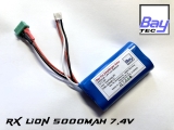 Bay-Tec Empfänger Akku LiIo 5000MAH 7,4V 18650 2S1P - Anschuss MPX oder JR