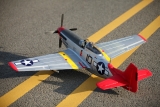 FMS Big Scale P-51D Red Tail V8 silber/rot PNP Set Combo incl. Reflex Gyro - ohne Akku/RC