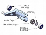 Xtreme Tuning Alu Blatthalter SILBER für Blade 130X B130X03-S