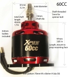 EXTREMEFLIGHT-RC XPWR 60CC BRUSHLESS MOTOR 190 K/V