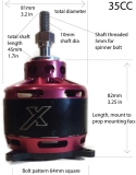 EXTREMEFLIGHT-RC XPWR 35CC BRUSHLESS MOTOR 220 K/V