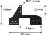Robbe Modellsport Landeklappen-Scharnier L65mm schwarz Kunststoff 10Stk.