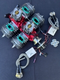 HORNET Engine 165cc V2 4 Zylinder Benzin Motor mir Rot Eloxiertem Kurbelgehäse incl. Elektronischer Zündung