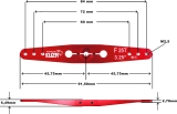 Kuza Servohebel 2-Arm Futaba 25T 84/72/60mm 3.25" M2,5mm Heavy Duty V2 Aluminium