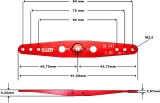 Kuza Servohebel 2-Arm Hitec 24T 84/72/60mm 3.25" M2,5 Heavy Duty V2 Aluminium