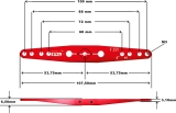 Kuza Servohebel 2-Arm Futaba 25T 100/88/72/ 60mm 4" M3 Heavy Duty V2 Aluminium