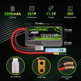 OVONIC 3S 35C 11,1 V 2200 mAh kurzer LiPo-Akku mit XT60 Stecker