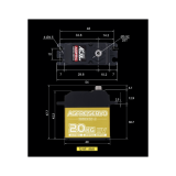 AGF-RC B53DHN Servo HV - 20kg - 20mm - 0,17sec / 60°