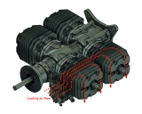HORNET Engine 165cc V2 4 Zylinder Benzin Motor incl. Elektronischer Zündung