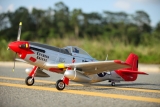 FMS Big Scale P-51D Red Tail V8 silber/rot PNP Set Combo incl. Reflex Gyro - ohne Akku/RC