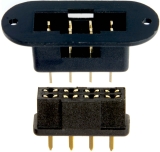 MPX 8-polig, mit Flansch, 1 Paar - 3 s: 10 A, 5 min: 8 A, 24 h: 6 A / Pin - Tragflächensteckverbinder
