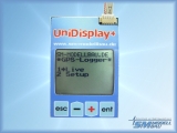 UniDisplay+ - Anzeigedisplay für unseren UniLog 1+2, UniSens-E, GPS-Logger 1+2, LiPoWatch und InfoSwitch. Alle Messwerte können live angezeigt und Parameter direkt eingestellt werden.