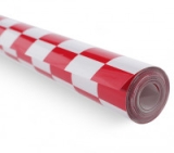 Bay-Tec Bügel-Folie - Weiss-Rot-Karriert (20mm) - Breite 64cm - je m