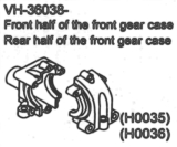 VH-36038 Front/rear half of front gear case