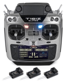 Futaba T16iZS Super Radio - FASSTest, T/S-FHSS 16+2 - Handsender - incl. 3 x R7208SB und Lipo Akku